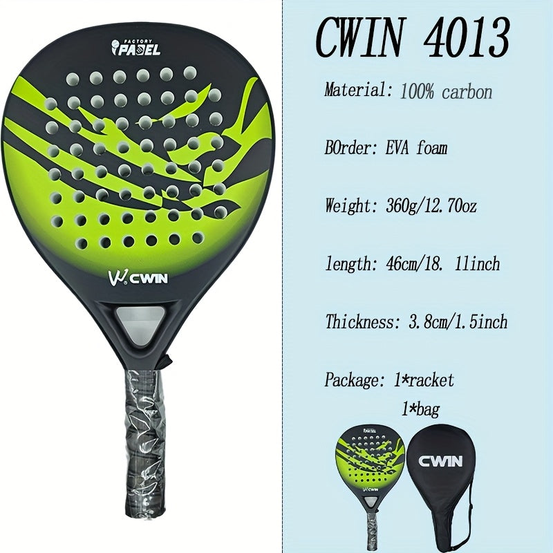 Padel Racket Tennis Carbon Fiber Soft EVA Face Tennis Paddle Racquet Racket with Padle Bag Cover with Free Gift New Hot