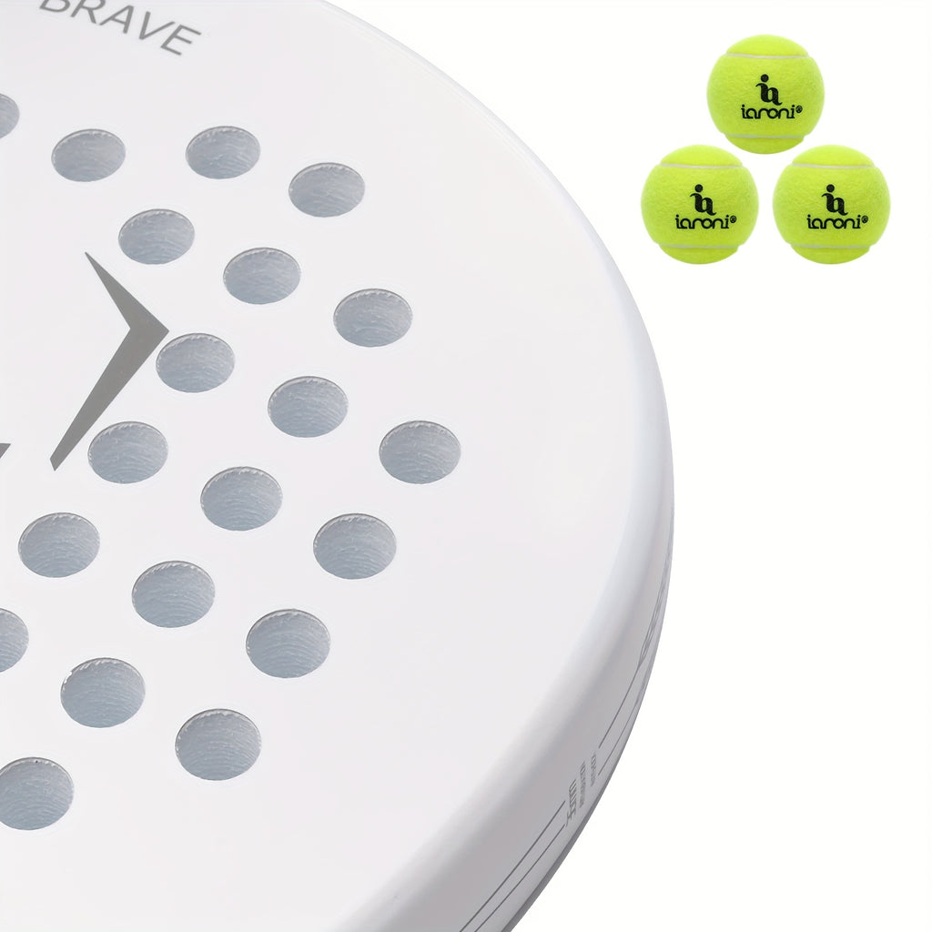 IANONI Professional Carbon Fiber Padel Tennis Racket for Men & Women - High-Performance, Lightweight, and Durable with Enhanced Control - Perfect for Holiday Gifts (White), Tennis Accessories, Sports Equipment, Sleek Sports G