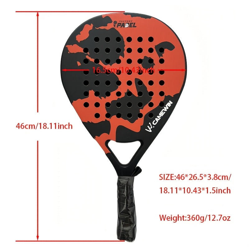 [New Hot, Padel Racket] 1pc Glassfiber Soft EVA Face Padel Racket Tennis Paddle Racquet with Padel Bag Cover - New Hot