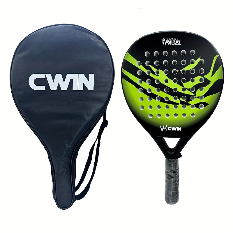 [New Hot, Padel Racket] 1pc Glassfiber Soft EVA Face Padel Racket Tennis Paddle Racquet with Padel Bag Cover - New Hot
