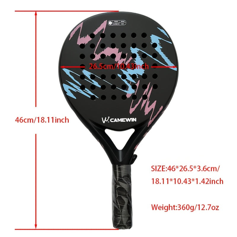 [New Hot, Padel Racket] 1pc Glassfiber Soft EVA Face Padel Racket Tennis Paddle Racquet with Padel Bag Cover - New Hot