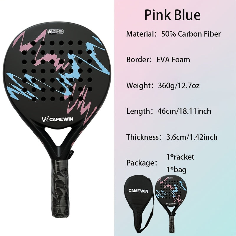 [New Hot, Padel Racket] 1pc Glassfiber Soft EVA Face Padel Racket Tennis Paddle Racquet with Padel Bag Cover - New Hot