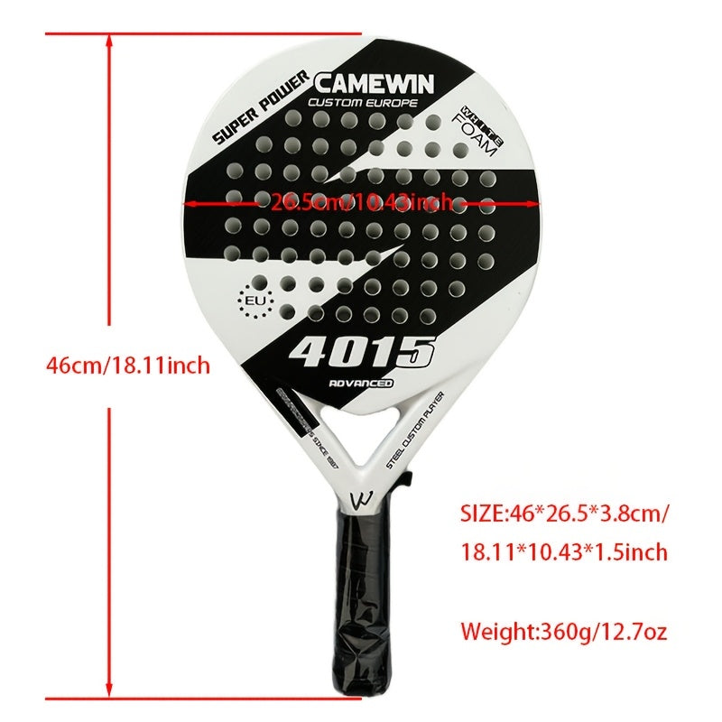 [New Hot, Padel Racket] 1pc Glassfiber Soft EVA Face Padel Racket Tennis Paddle Racquet with Padel Bag Cover - New Hot