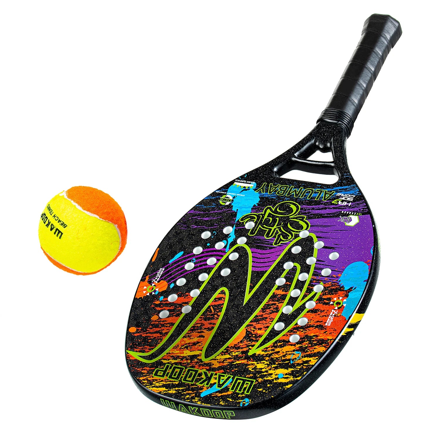 Wakdop 12K Raquete beach tenis Carbon Fiber Rough Surface Beach Tennis Racket