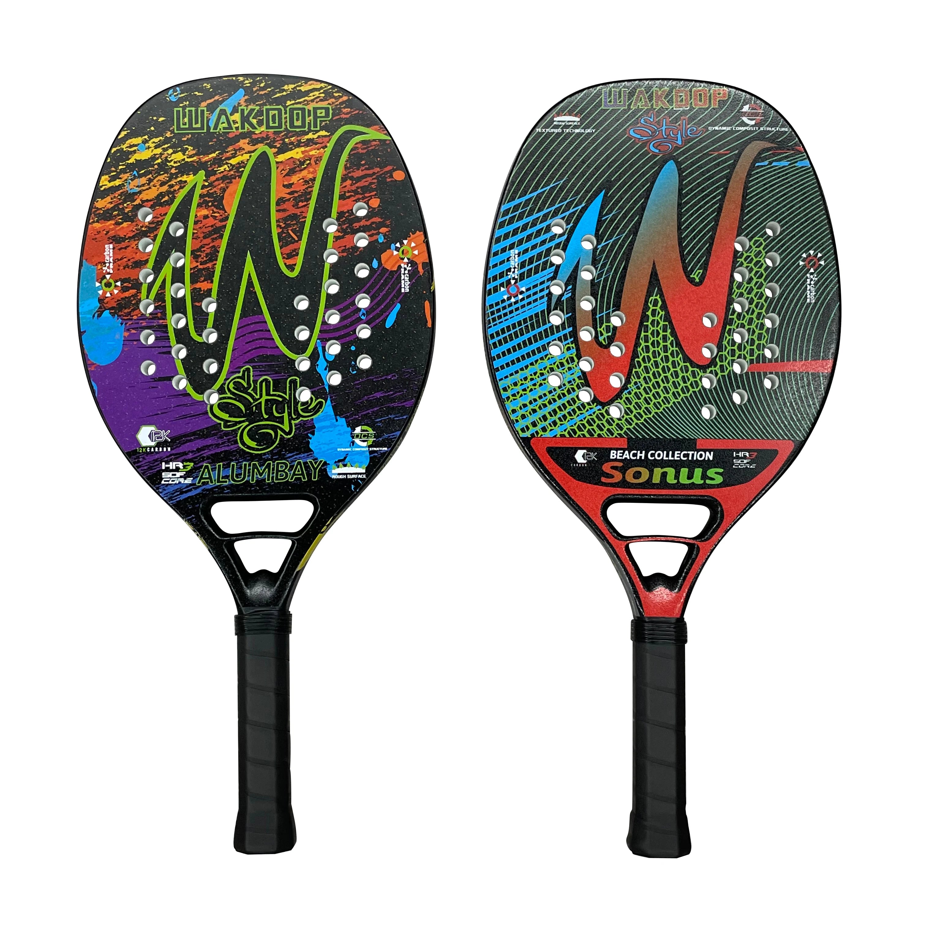 Wakdop 12K Raquete beach tenis Carbon Fiber Rough Surface Beach Tennis Racket