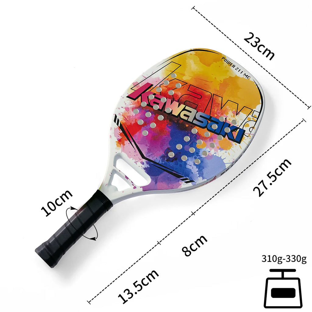 Original Kawasaki Beach Tennis Racket Carbon Professional Raquete beach tenis Tennis Racquet Rough Face With Bag