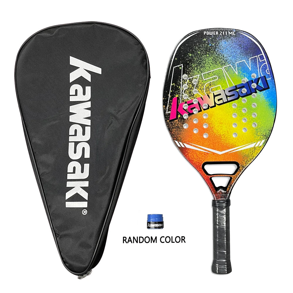 Original Kawasaki Beach Tennis Racket Carbon Professional Raquete beach tenis Tennis Racquet Rough Face With Bag