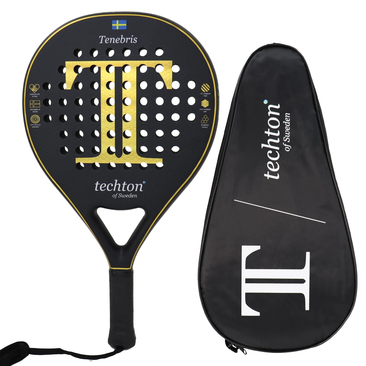 Padel Racket Carbon Fiber Soft EVA Head Memory Flex Foam for Excellent Balance Core Lightweight and Suitable for Beginners