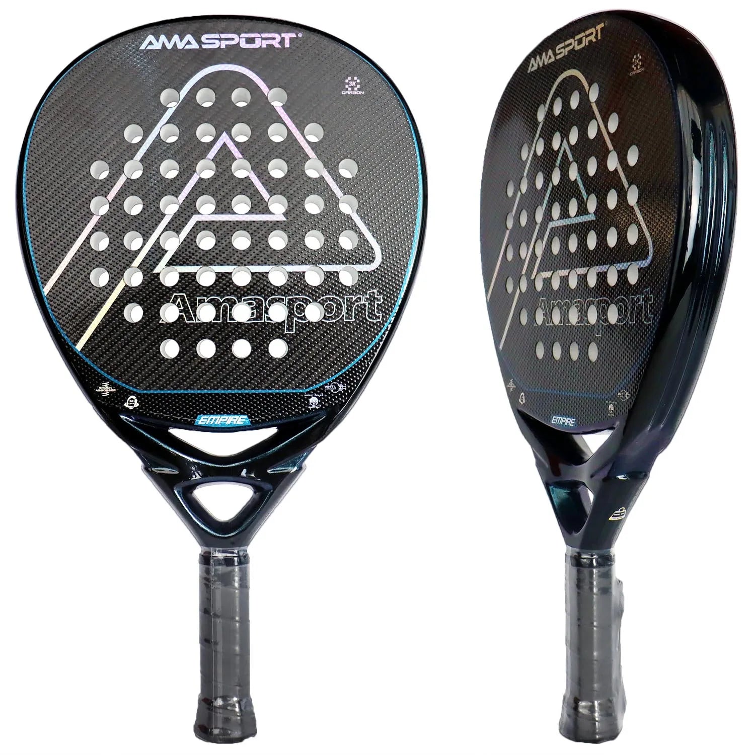 3K/12K/18K 3D Padel Racquet Carbon Fiber Surface With Symmetrical Hole Distribution Professional Soft EVA Surface High Balance S