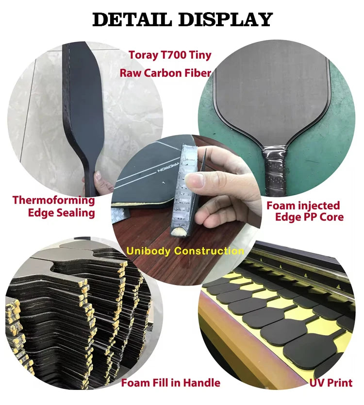 EVA Power Surrounding Foam Boomstik Core Pickleball Paddle Sweet Dessert Balanced MOI Training System Raw Carbon Fiber Epp
