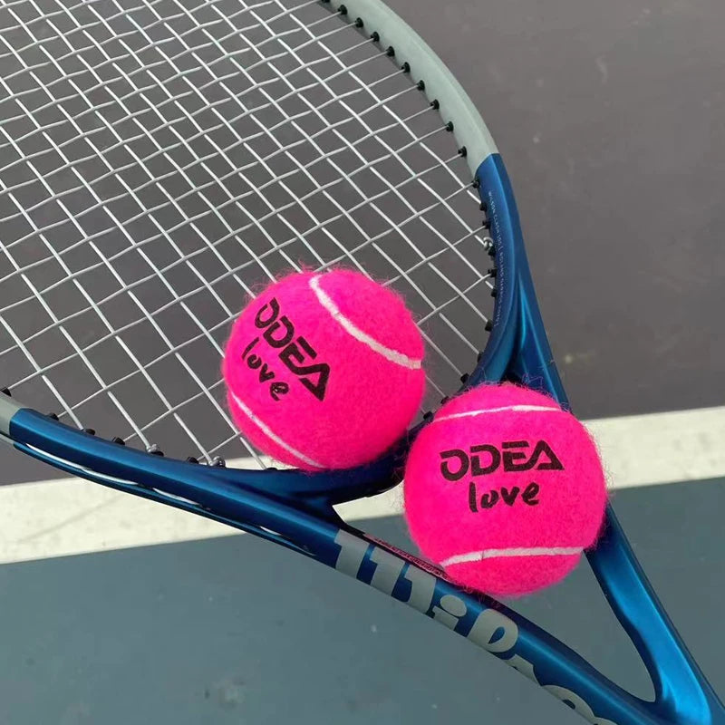 ODEA Professional Tennis Pink Training Ball 2 ball/barrel Match Balls High Elasticity Resistant Durable Excesice Outdoor Traini