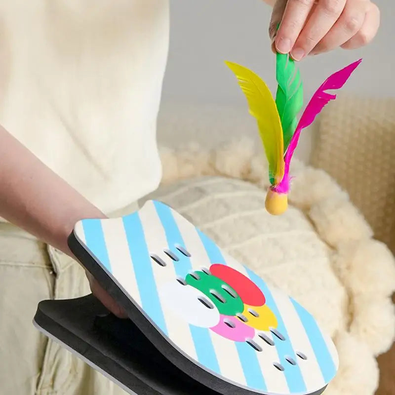 Jazzminton Sport Racquet Game Hand Racket Jazzminton Fun Paddle Game Set Kids Interactive Game Paddle Ball Outdoor Games For