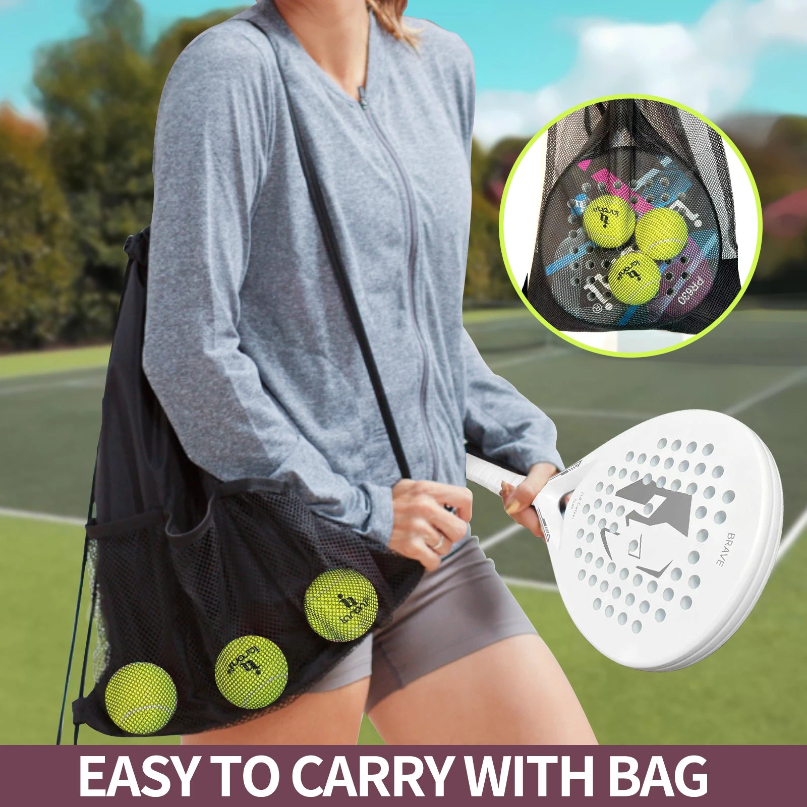 Padel Tennis Rackets,Paddle Tennis Racquets Carbon Fiber with EVA Memory Flex Foam Core,Paddle Racket Lightweight for Pop Tennis