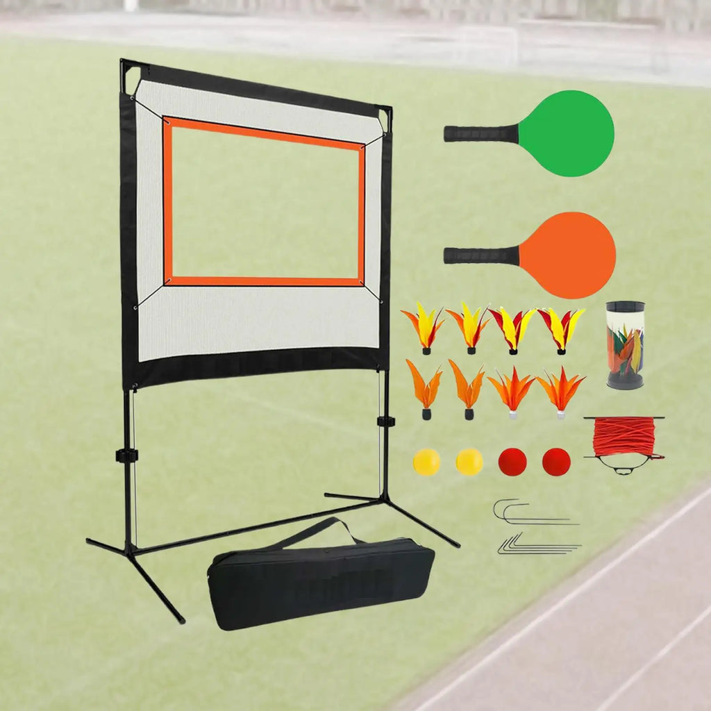 Badminton Net Set Sports Net Adults with Stand Portable Net Convenient with Shuttlecocks with Rackets for Outdoor Backyard