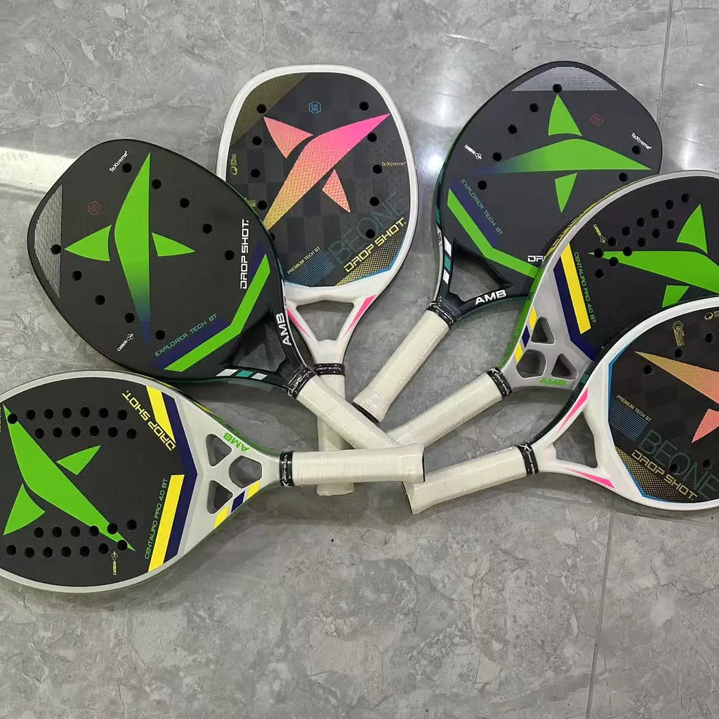 Beach Tennis Racket 3K Full Carbon Fiber Rough Surface Interlayer EVA Foam Opening or Hole in A Utensil