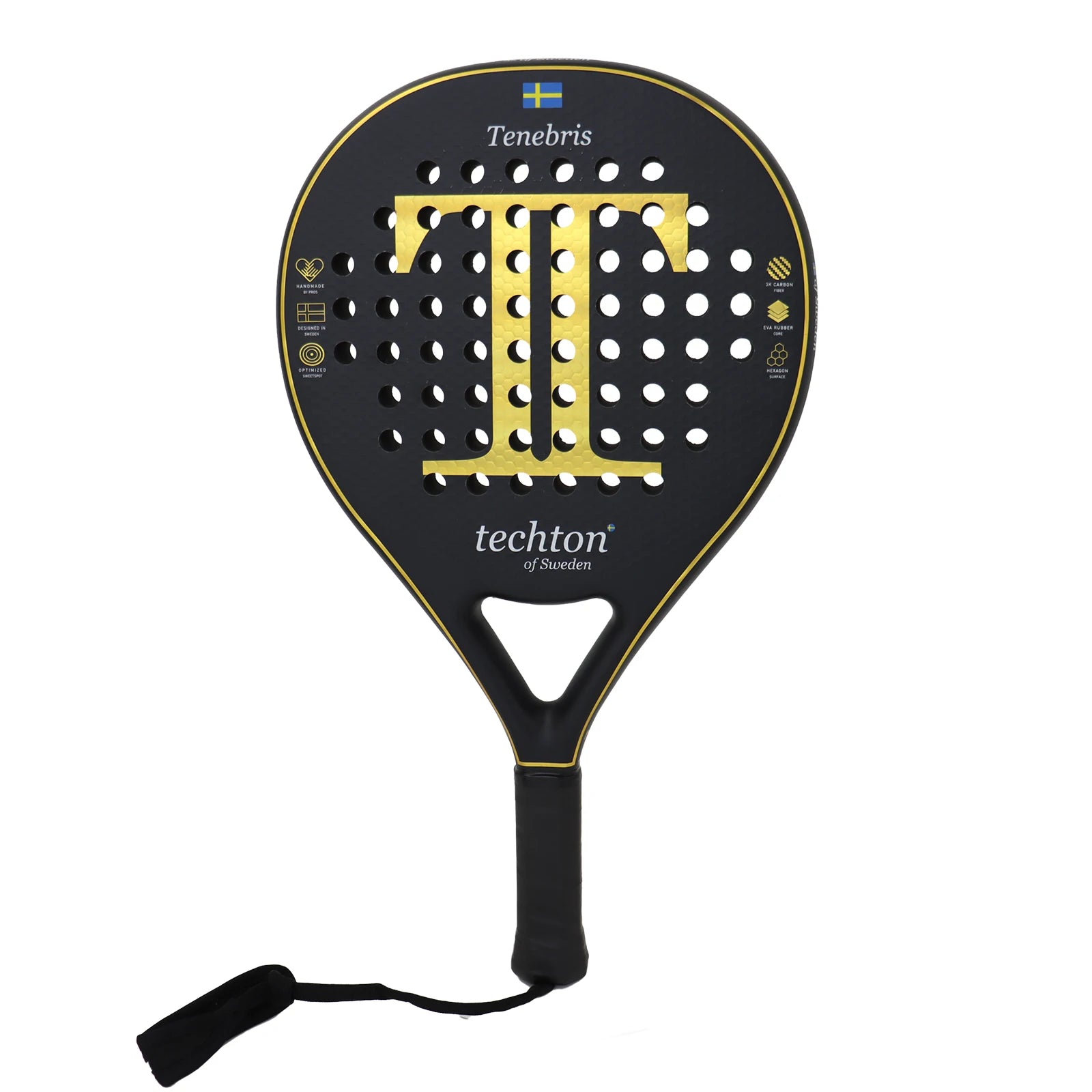 Padel Racket 3K/12K Carbon Fiber with Foam Core Round Shape 3D Hexgon with Cover Bag Performance Paddle