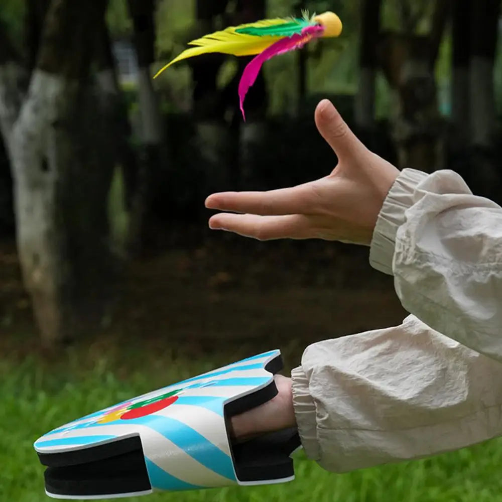 Badminton Toy Racquet Game Hand Racket Jazzminton Fun Paddle Game Set Kids Interactive Game Paddle Ball Outdoor Games For