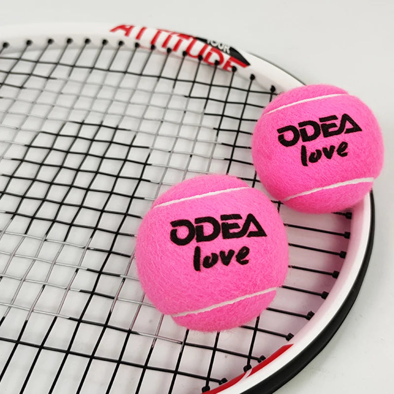 ODEA Professional Tennis Pink Training Ball 2 ball/barrel Match Balls High Elasticity Resistant Durable Excesice Outdoor Traini