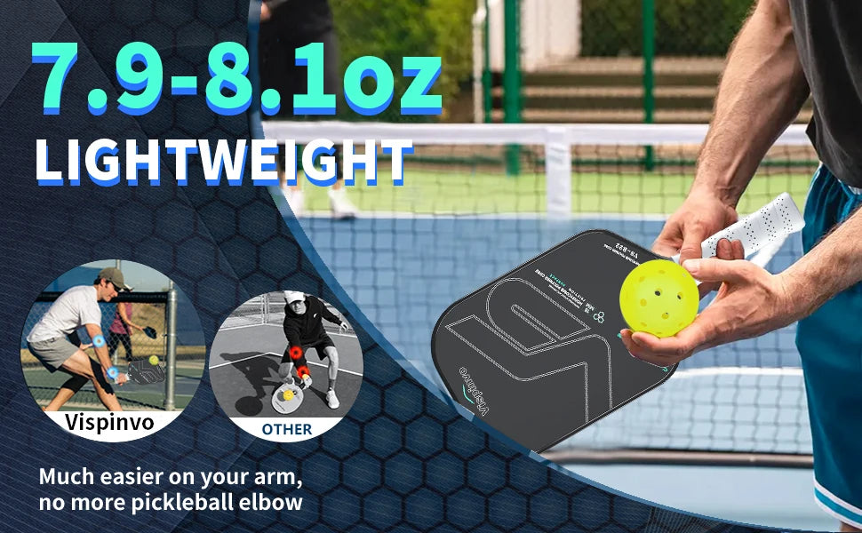 Pickleball racket gift box set carbon fiber T700 integrated racket certified by USAPA balanced racket - black and white