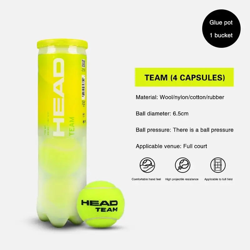 HEAD Professional Tennis 4B TEAM 3 Tour X Training Ball T 3B Pro Match Balls High Elasticity Resistant Durable Excesice Tennis