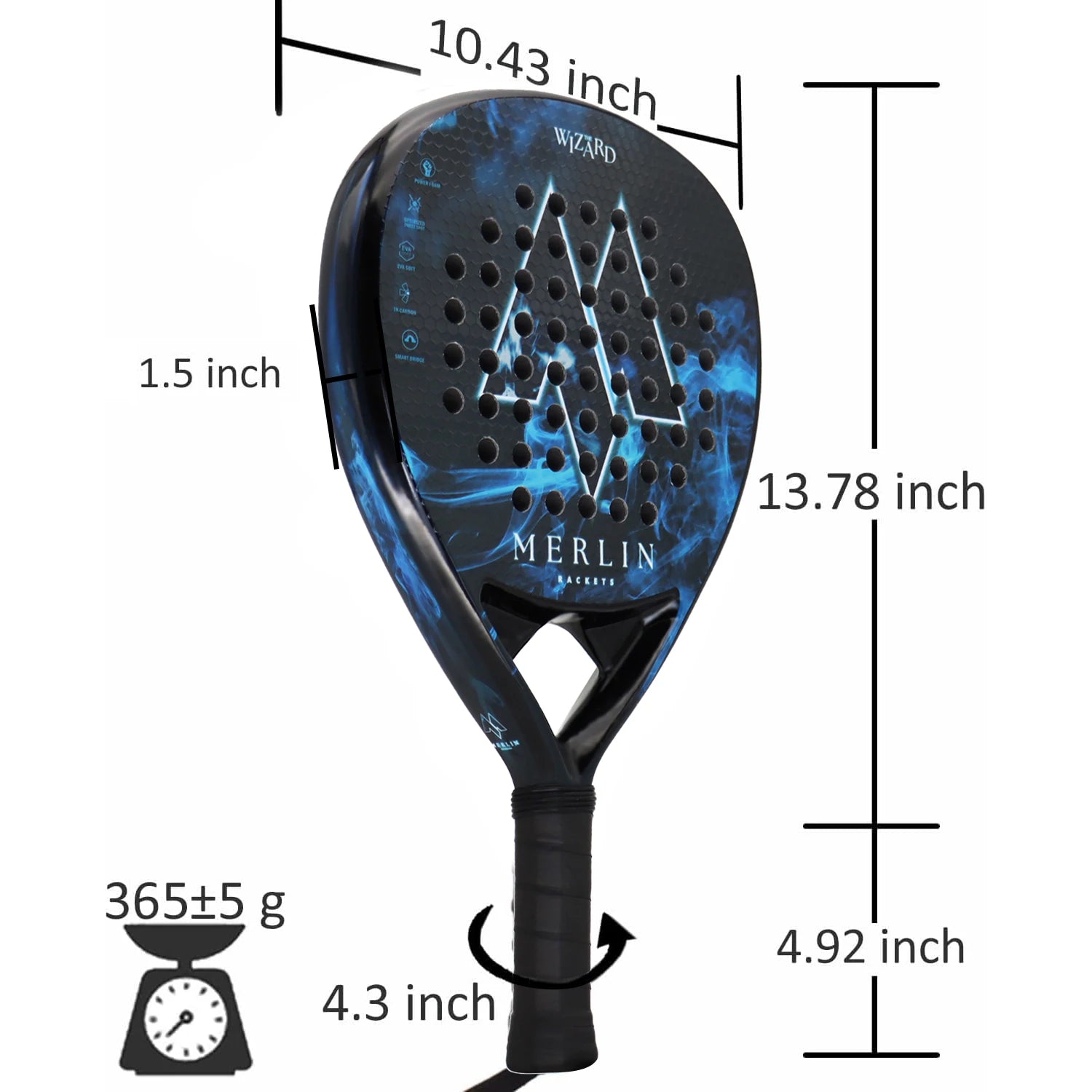 Paddle Racket Carbon Fiber with Cover Bag ，EVA Memory Paddle Tennis Racquet Paddle Shovel Sports Racquet Lightweight