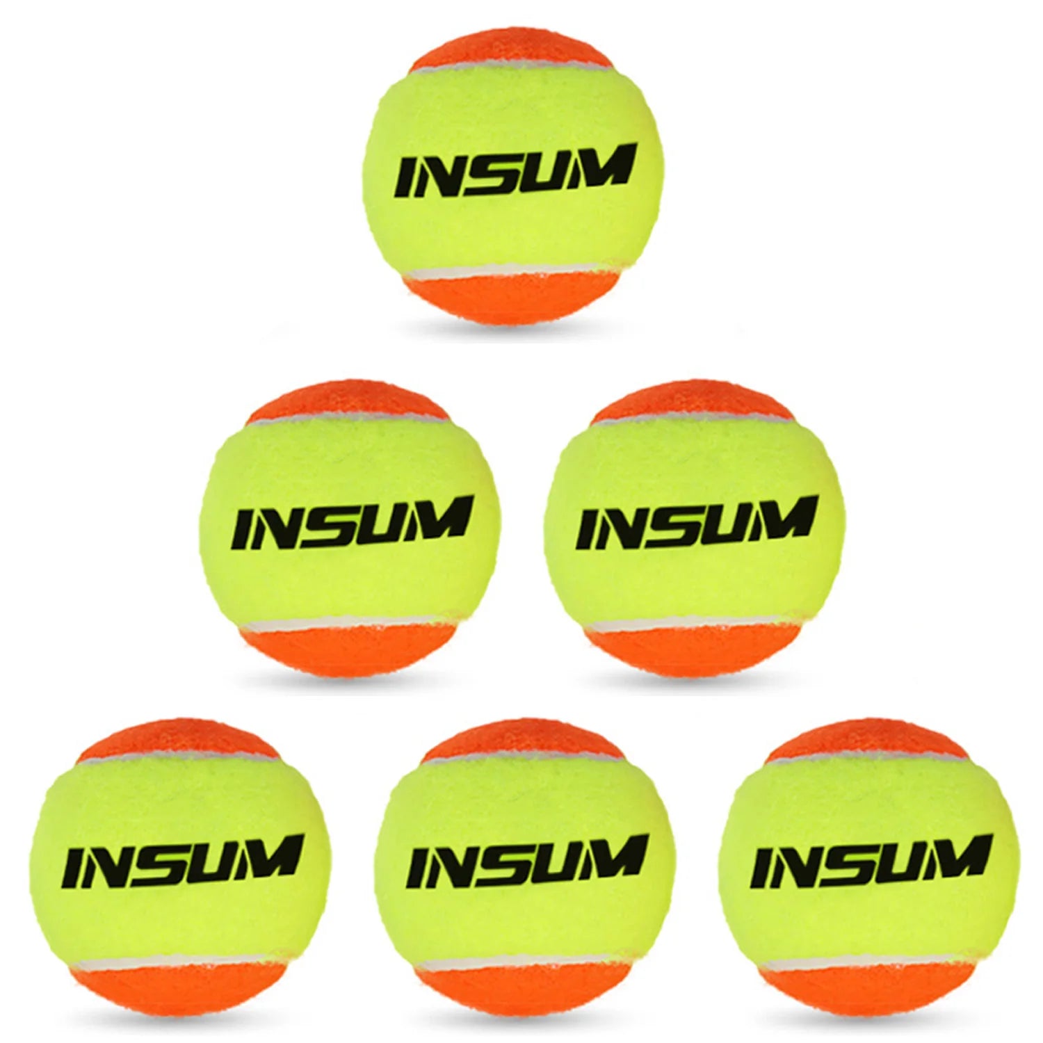 INSUM Professional Beach Tennis Balls 50% Standard Pressure Stage 2 Premium Quality for Beach and Outdoor Training Balls