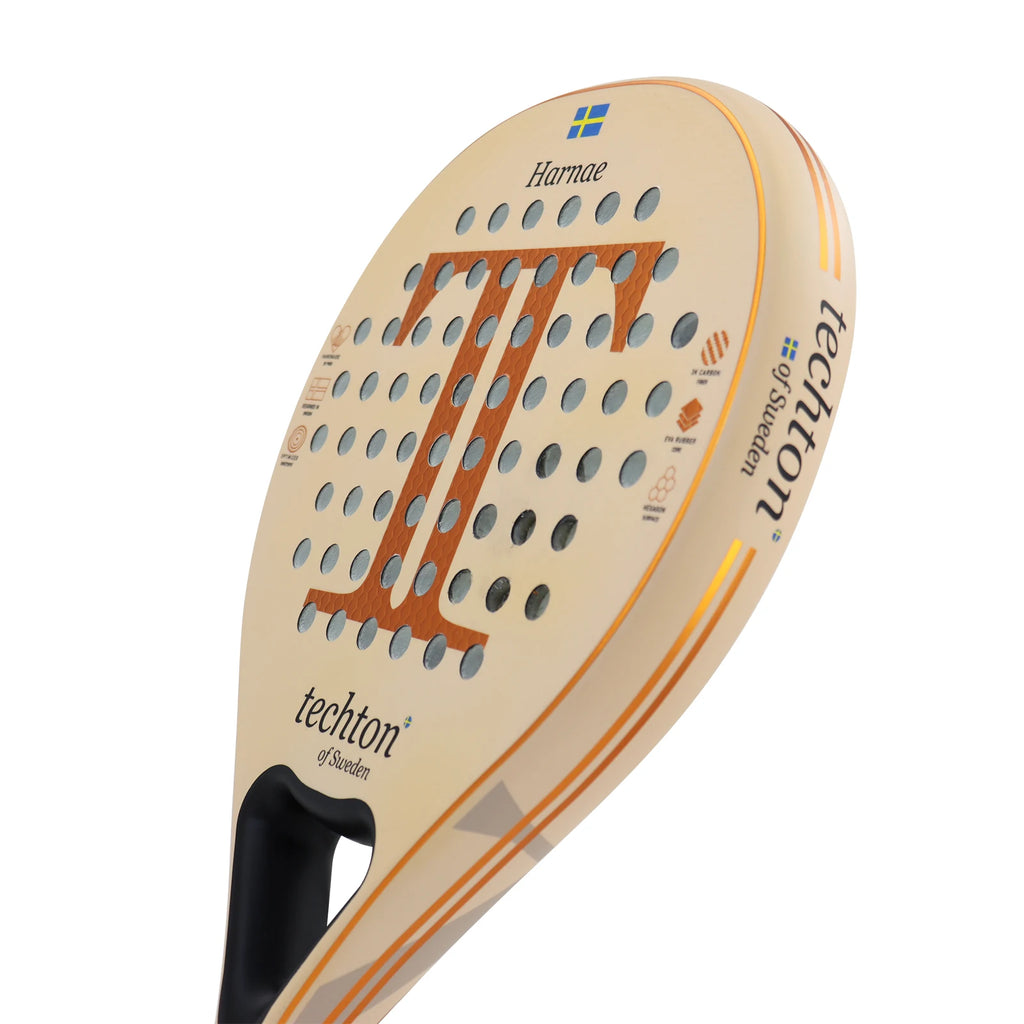 Padel Racket 3K/12K Carbon Fiber with Foam Core Round Shape 3D Hexgon with Cover Bag Performance Paddle