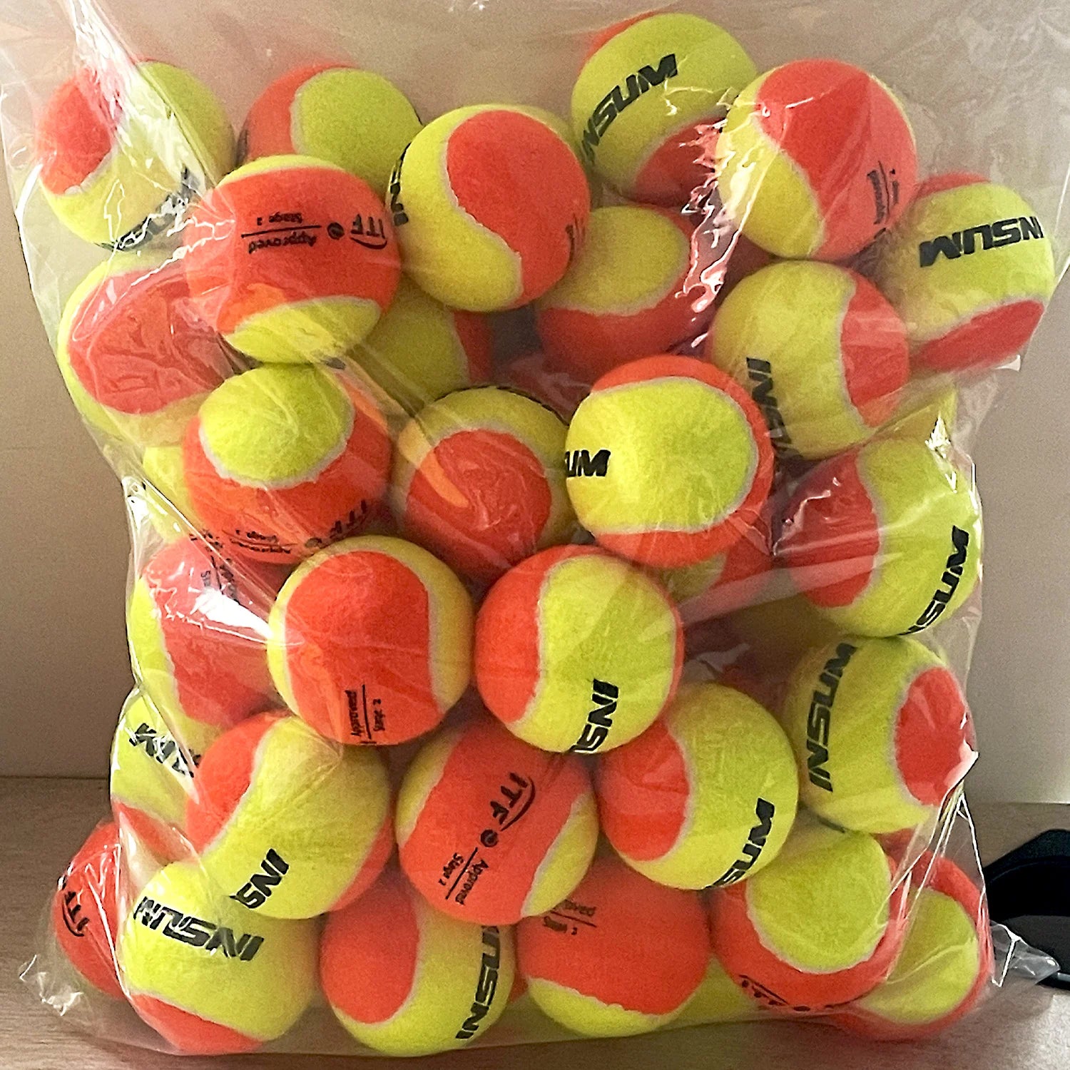 INSUM Professional Beach Tennis Balls 50% Standard Pressure Stage 2 Premium Quality for Beach and Outdoor Training Balls