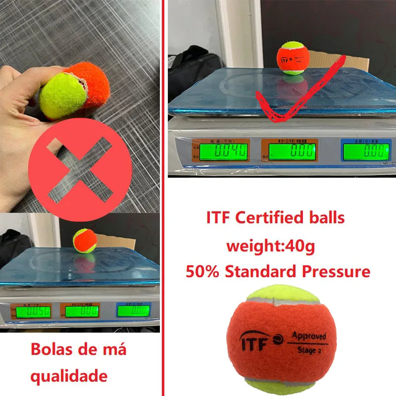 3 Pcs ITF Certified Beach Tennis Balls Standard Pressure Professional Training Balls Children Tennis Accessories 2023 New