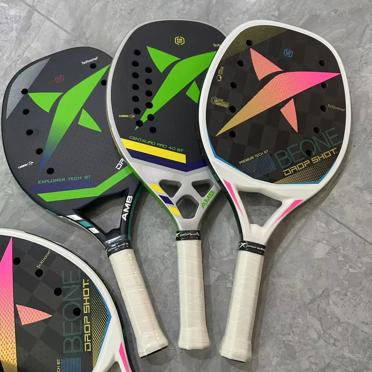 Beach Tennis Racket 3K Full Carbon Fiber Rough Surface Interlayer EVA Foam Opening or Hole in A Utensil