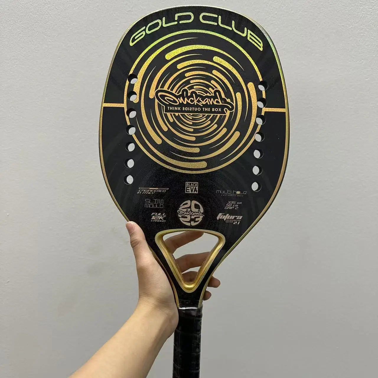 Beach Tennis Racket 3K Full Carbon Fiber Rough Surface Interlayer EVA Foam Opening or Hole in A Utensil