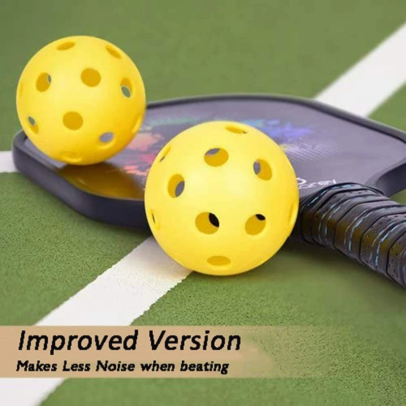Indoor Pickleball Balls Paddle Ball 26 Holes Pickleball Sport Training Practice Plastic Pickleball Airflow Hollow Balls