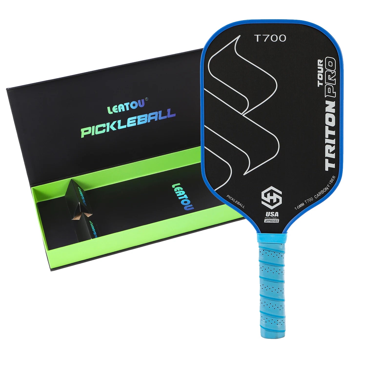 Pickleball Paddle with T700 Raw Carbon Fiber Surface 16mm STR-Core Power Polymer Core Premium Pickle Ball Racket Ultimate Spin