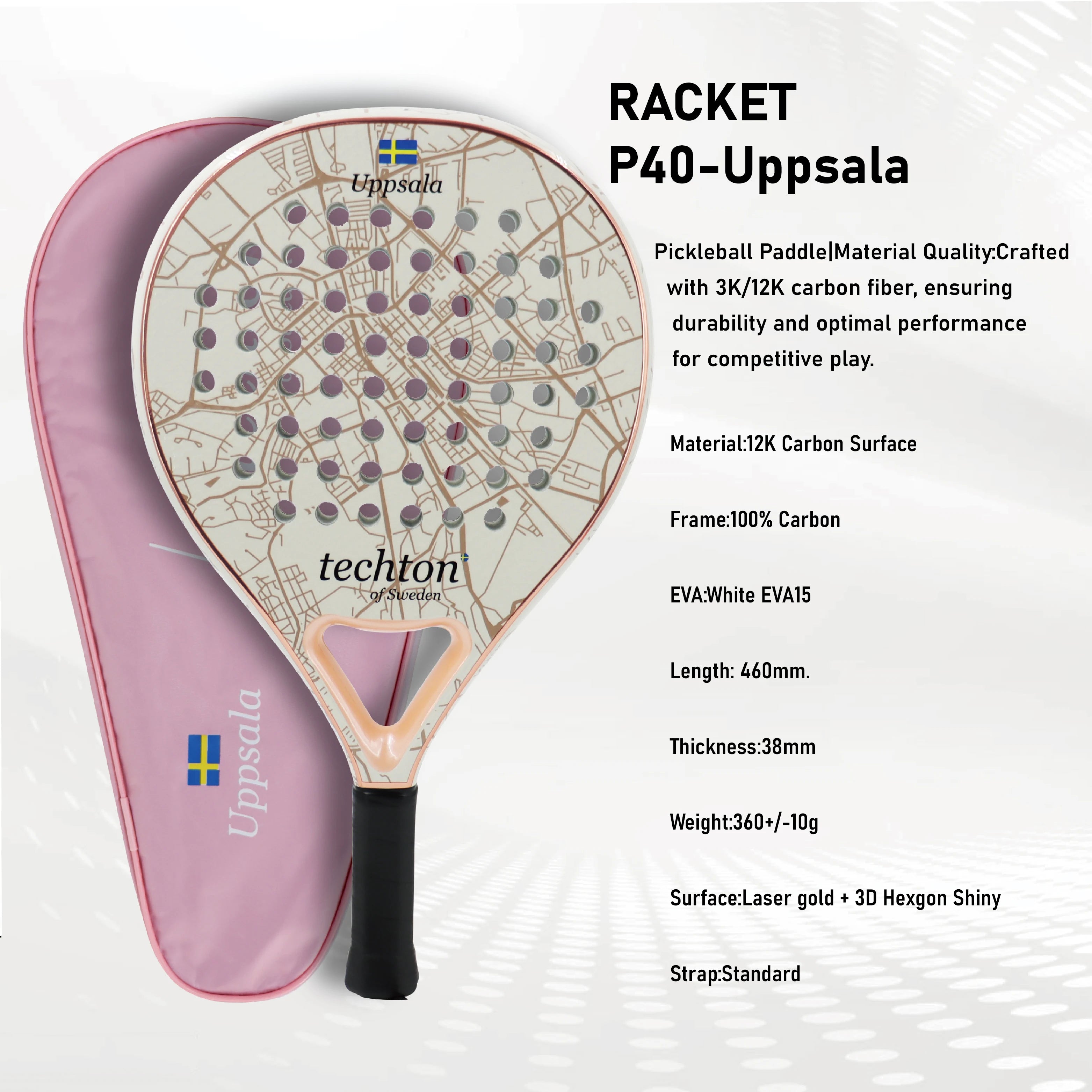Pala Padel Raquetas de Tenis Racket Paddle Racquet EVA Soft 100%/3K/12K Carbon Fiber 3D Hexgon Paddle with Padel Bag Accessories