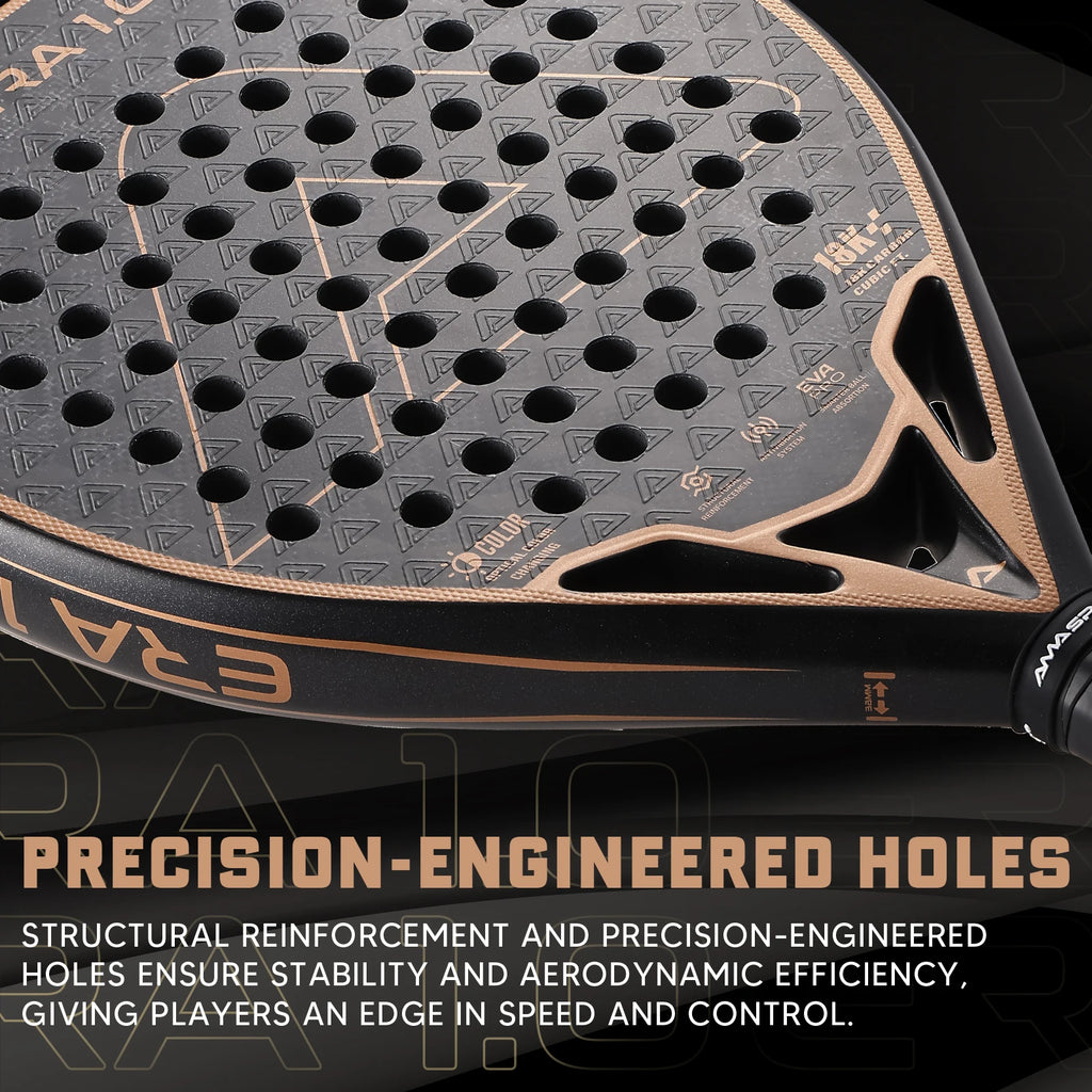 AMASPORT 18K Carbon Cubic Padel Racket Diamond Shape with 3D-Textured Surface Smarter System for Enhanced Control Padel Racquet