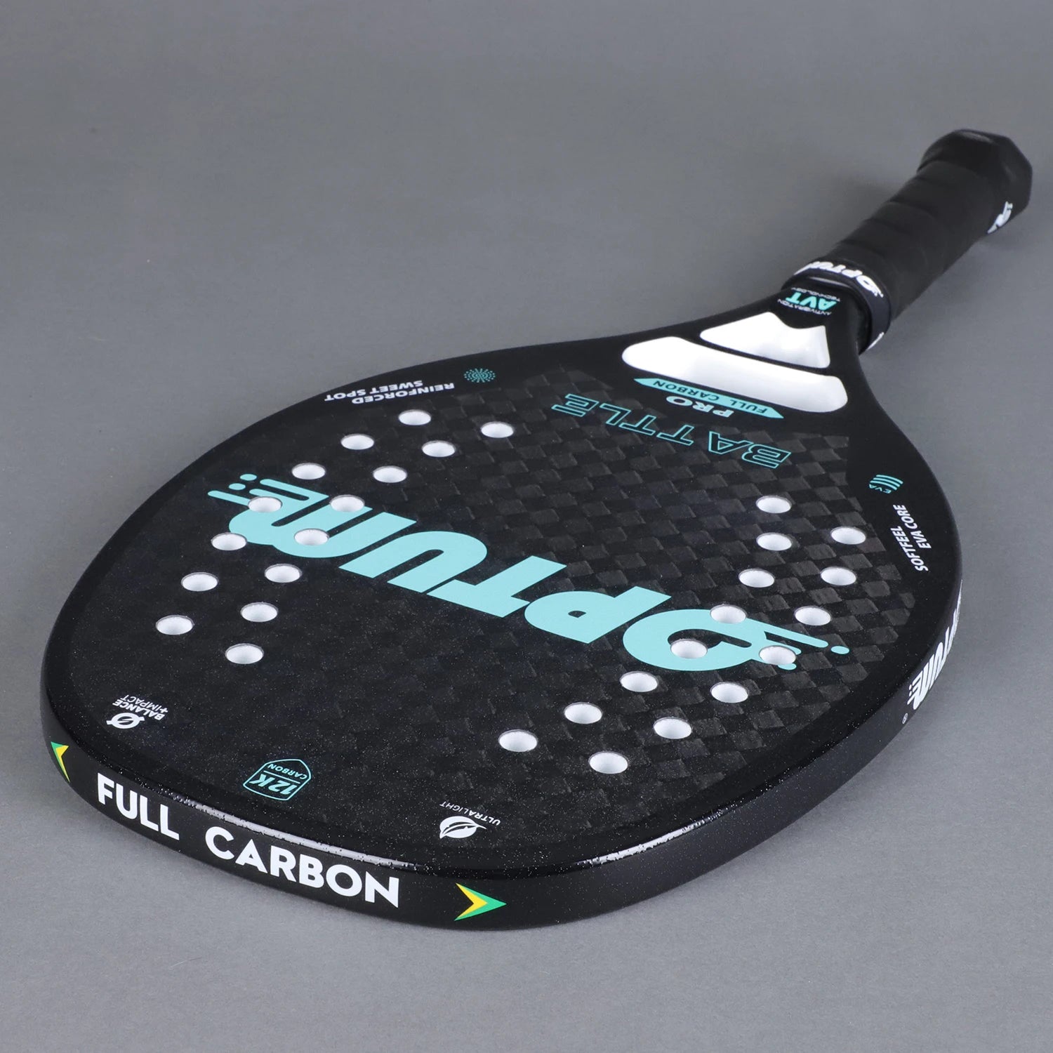 OPTUM BATTLE 12K Carbon Fiber Rough Surface Beach Tennis Racket With Cover Bag