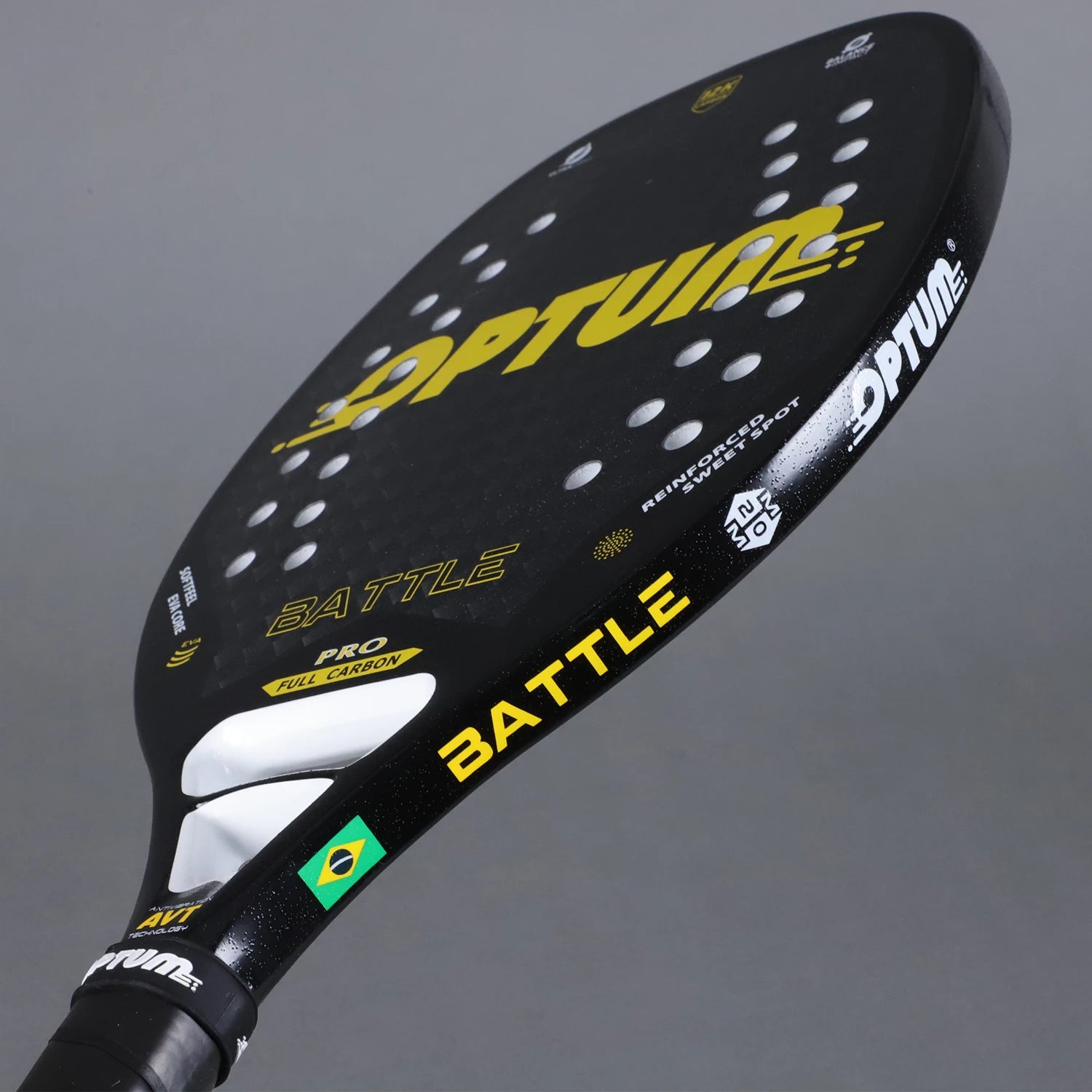 OPTUM BATTLE 12K Carbon Fiber Rough Surface Beach Tennis Racket With Cover Bag
