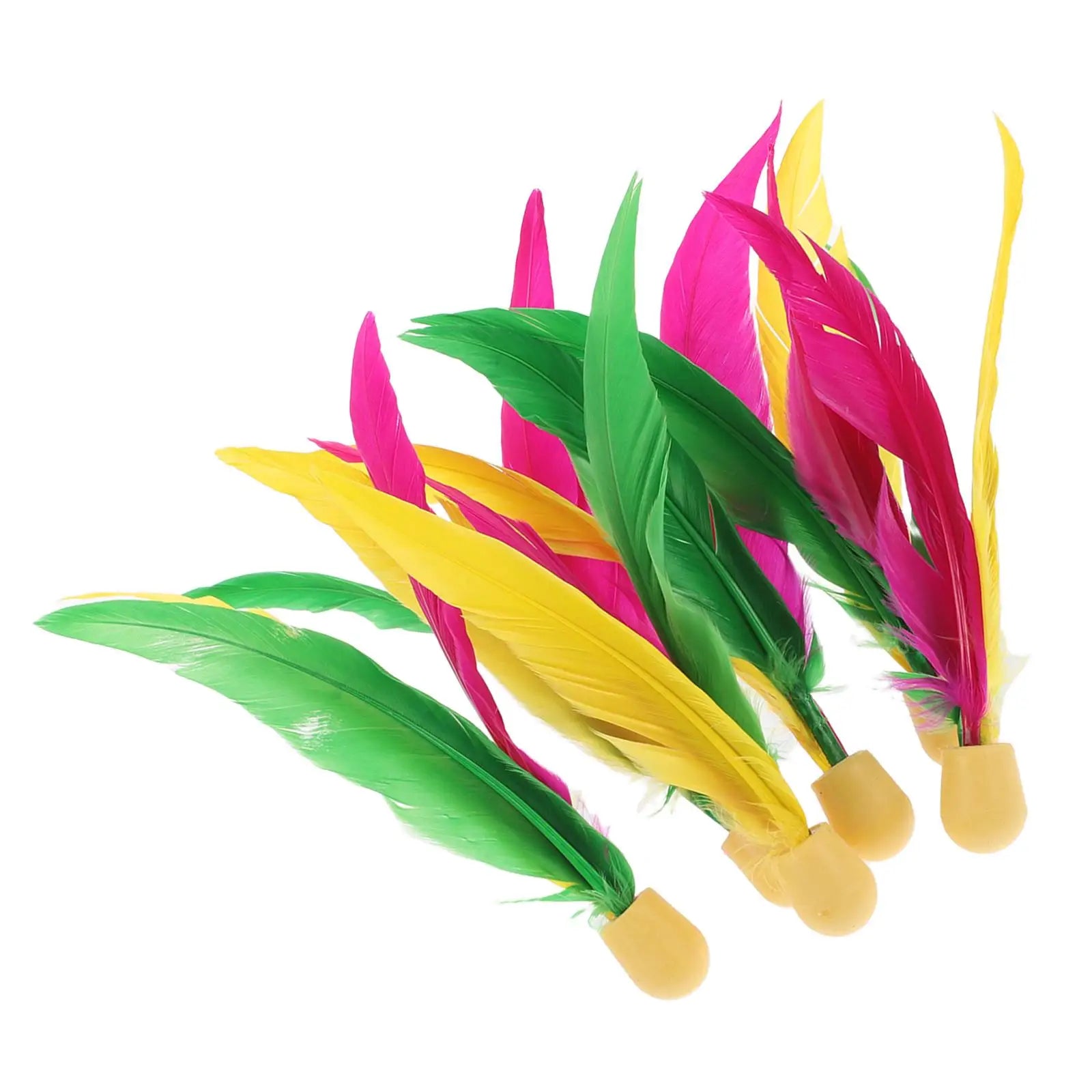 6pcs Long High Elastic Rubber Head Triple Shuttlecock Outdoor Game Ball For Adult Recreation Shuttle Badminton