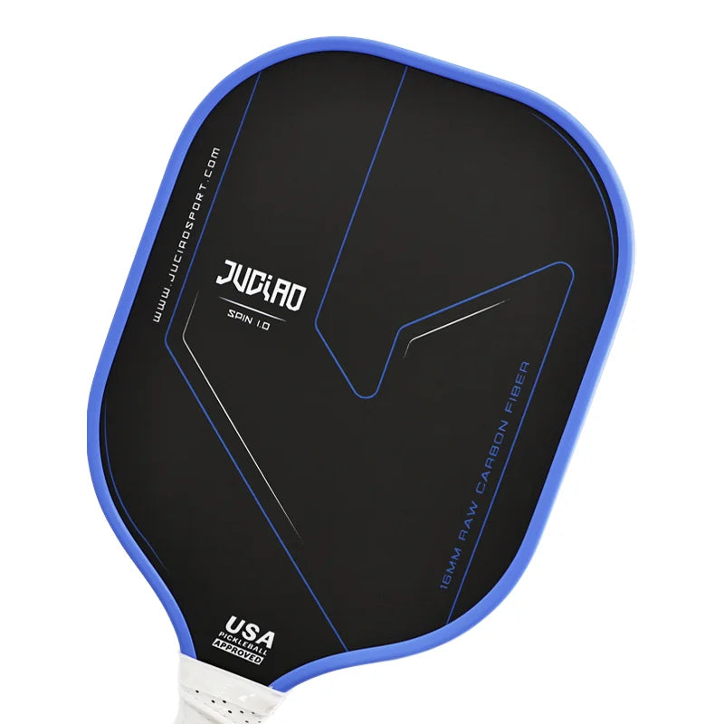 JUCIAO USAPA Approved Thermoformed Unibody T700 Raw Carbon Fiber Pickleball Paddle Spin Textured Surface With Foam Edge