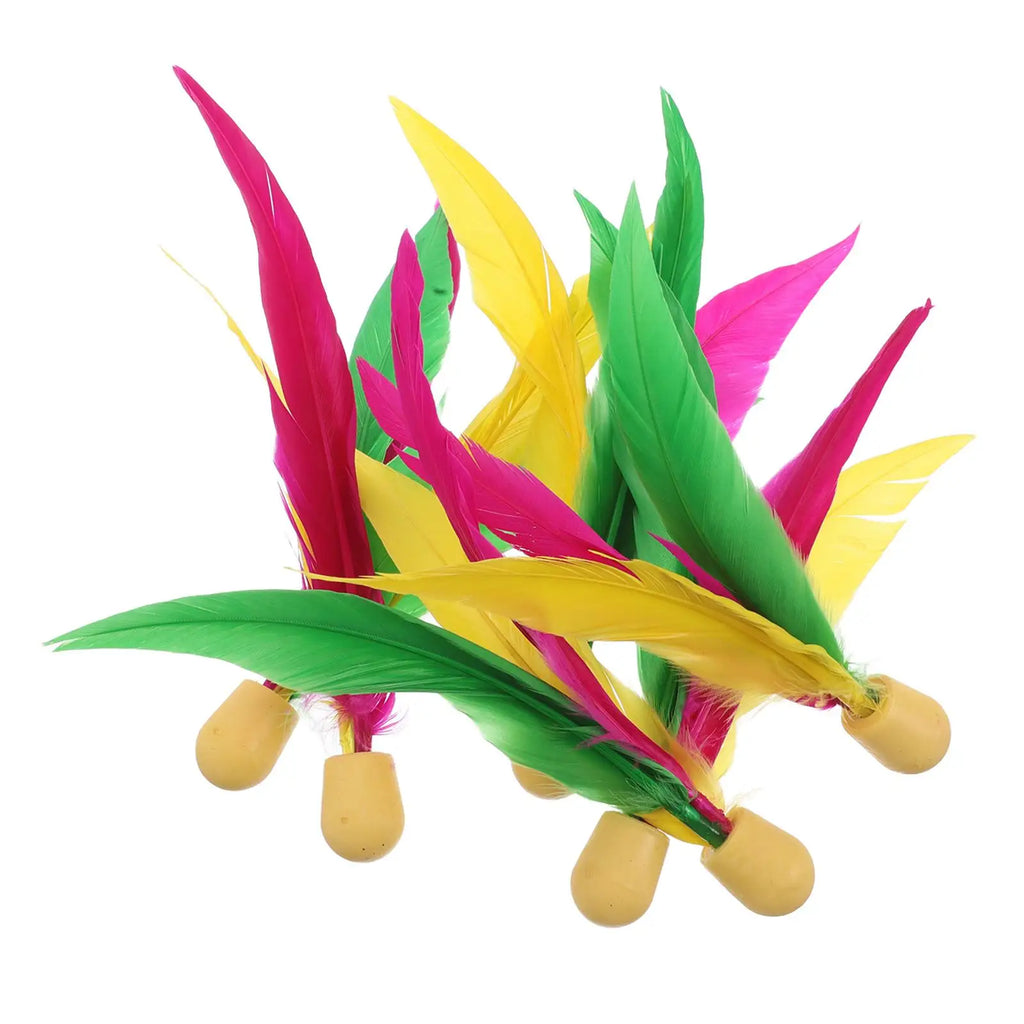 6pcs Long High Elastic Rubber Head Triple Shuttlecock Outdoor Game Ball For Adult Recreation Shuttle Badminton