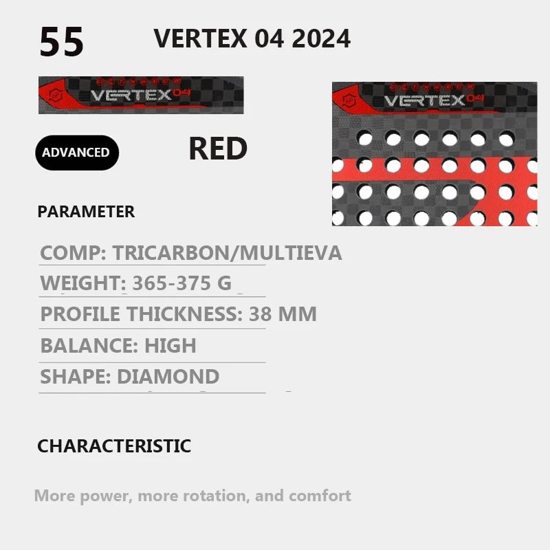 Padel Plate Tennis Racket Carbon Fibre Composite Diamond Shaped EVA Laminated Foam HPS Fengdong 3D SPIN Sports Racquet