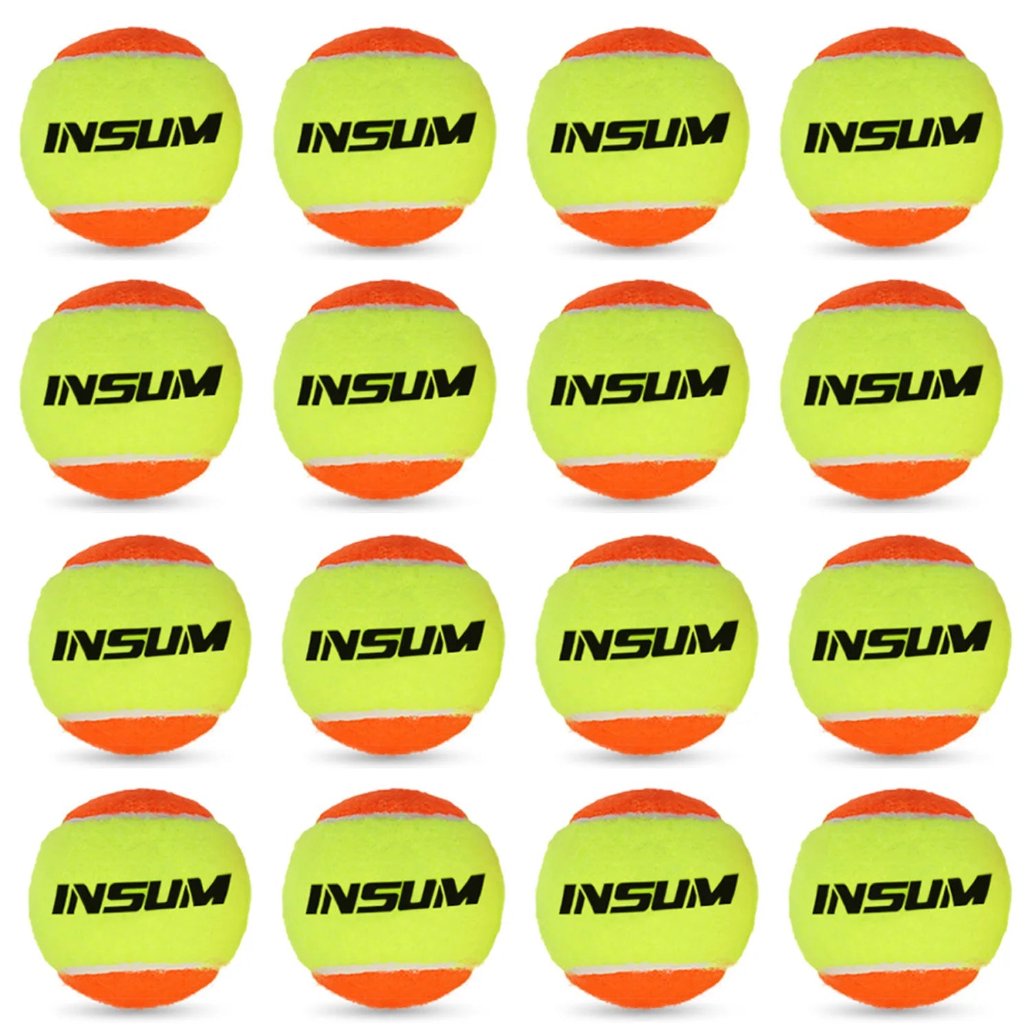 INSUM Professional Beach Tennis Balls 50% Standard Pressure Stage 2 Premium Quality for Beach and Outdoor Training Balls