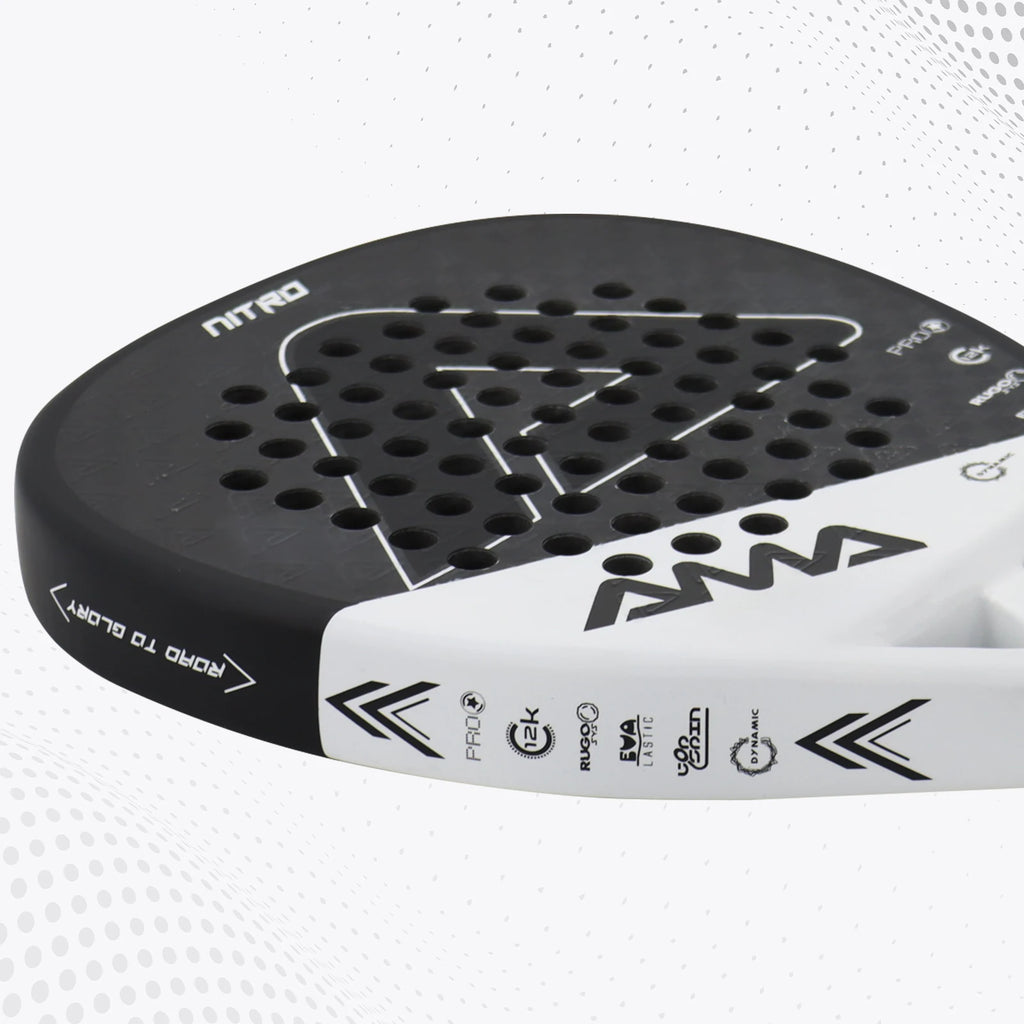 AMASport Tennis Paddle Racket Padel 12K Carbon Fiber Surface with EVA Memory Flex Foam Core-Even Balance Point-Power and Control