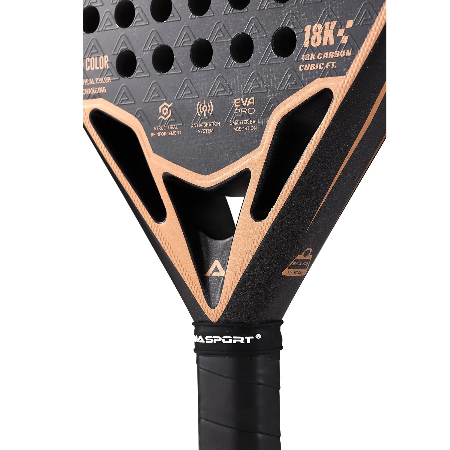 AMASPORT 18K Carbon Cubic Padel Racket Diamond Shape with 3D-Textured Surface Smarter System for Enhanced Control Padel Racquet