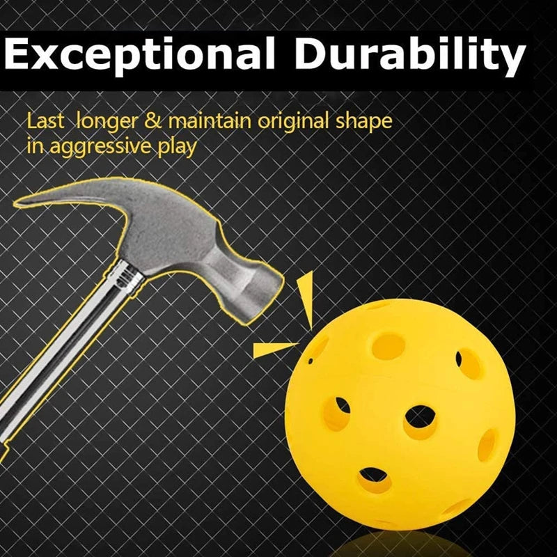 Indoor Pickleball Balls Paddle Ball 26 Holes Pickleball Sport Training Practice Plastic Pickleball Airflow Hollow Balls