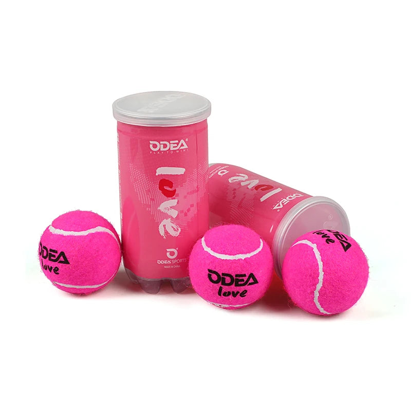 ODEA Professional Tennis Pink Training Ball 2 ball/barrel Match Balls High Elasticity Resistant Durable Excesice Outdoor Traini