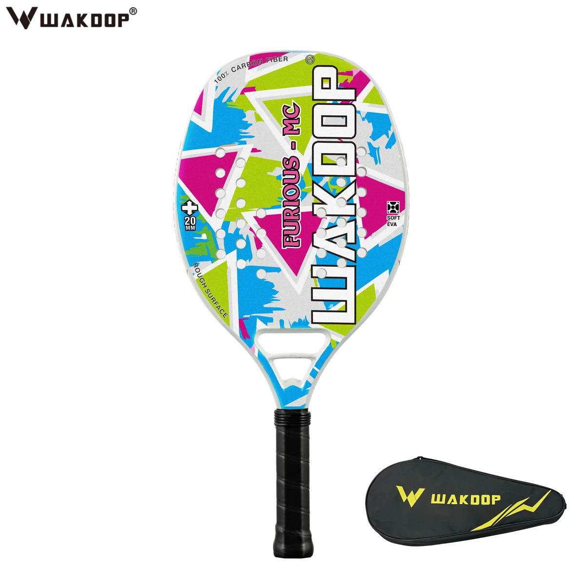 Original Kawasaki Beach Tennis Racket Carbon Professional Raquete beach tenis Tennis Racquet Rough Face With Bag