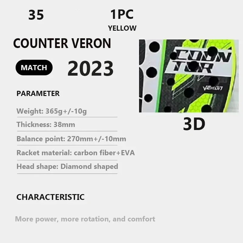 Padel Plate Tennis Racket Carbon Fibre Composite Diamond Shaped EVA Laminated Foam HPS Fengdong 3D SPIN Sports Racquet