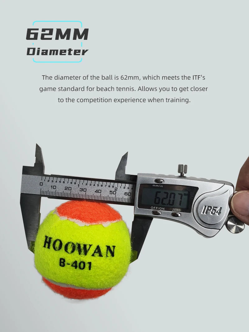 HOOWAN Beach Tennis Ball 1 Unit B-401 Training Ball 50% Pressure Padel Ball Strictly Meet Competition Standards