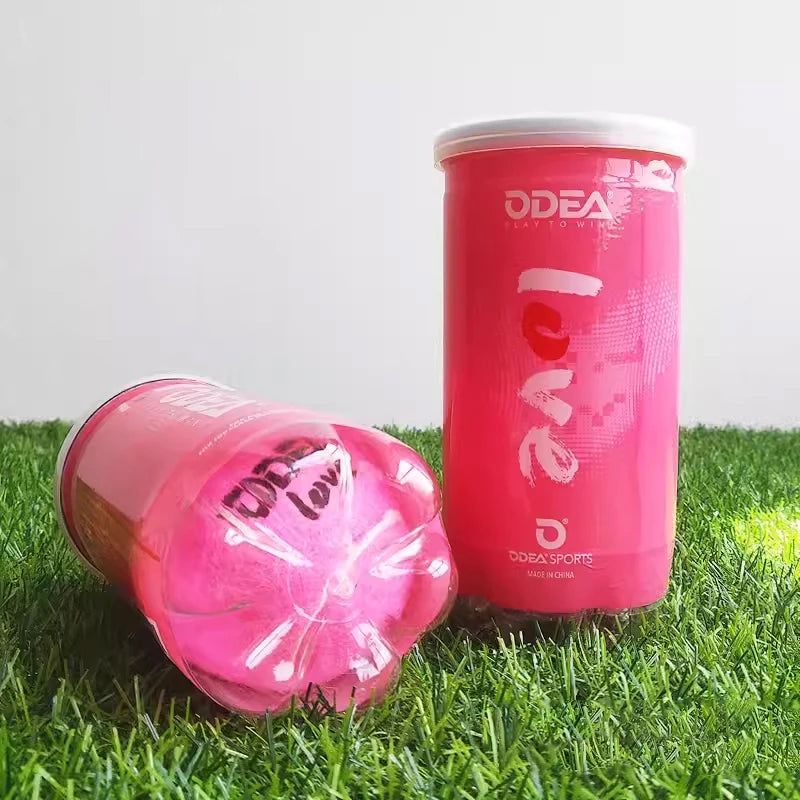 ODEA Professional Tennis Pink Training Ball 2 ball/barrel Match Balls High Elasticity Resistant Durable Excesice Outdoor Traini